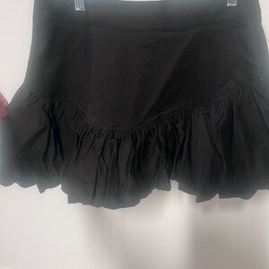 Chic Black Ruffled Skater Skirt